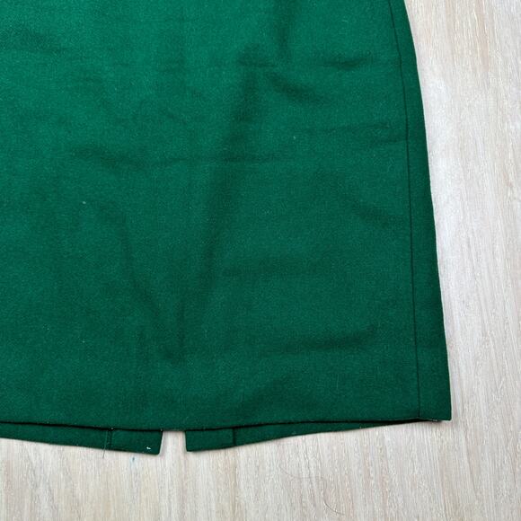 J Crew Solid Green Lined Double Serge Wool The Pencil Classic Career Skirt 4 - Picture 3 of 12